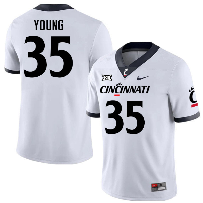 Cincinnati Bearcats #35 Brady Young Big 12 Conference College Football Jerseys Stitched Sale-White